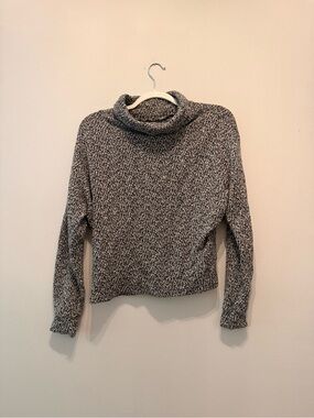 Vintage American Apparel Size Small Cowlneck Sweater - Black & White Marled